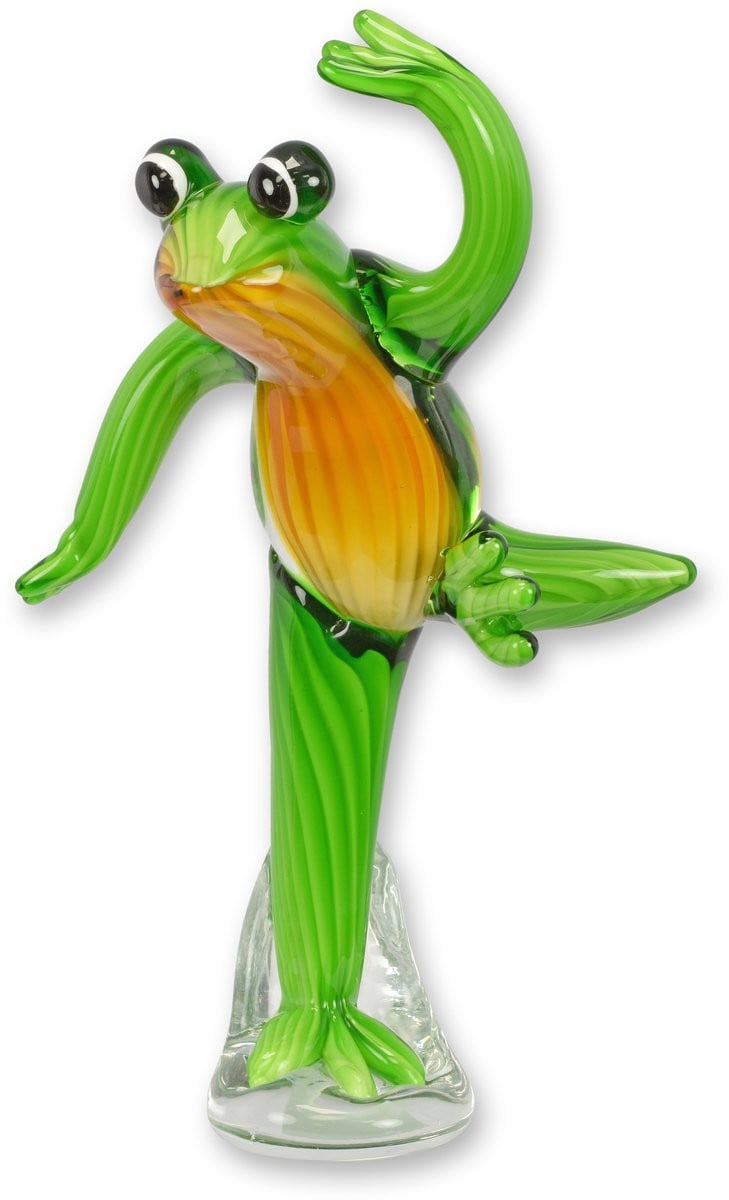 Wexdeco Murano stijl glazen kikker decoratie voor op tafel