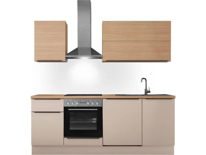 KOCHSTATION Küchenzeile Cocco, Breite 220 cm, wahlweise mit E-Geräten und Induktion