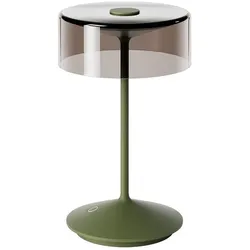 SIGOR LED Akku-Glasleuchte NUMOTION, IP54, 2.2W 2200/2700K (Flex-Mood) 140/160lm, mit Touch-Dimmer, tannengrün / Rauch SIG-4525501