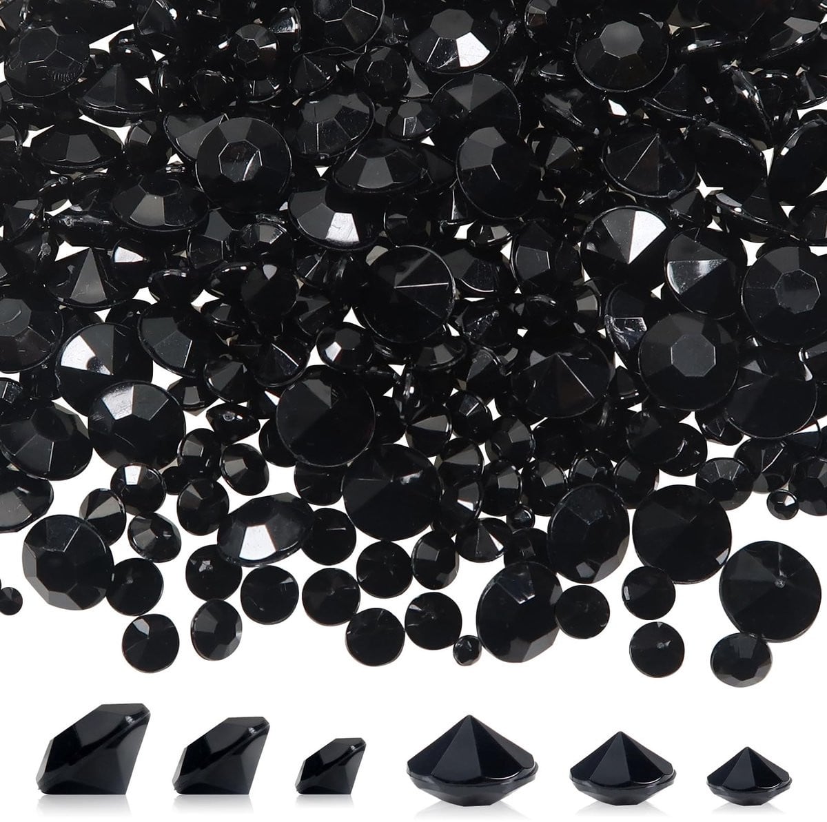 Dailygoody Acrylkristallen Diamanten Decoratie Zwart
