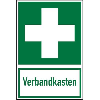 Rettungszeichen, Kombischild Verbandkasten - ASR A1.3 (DIN EN ISO 7010) - 200x300 mm Folie selbstklebend, nachleuchtend