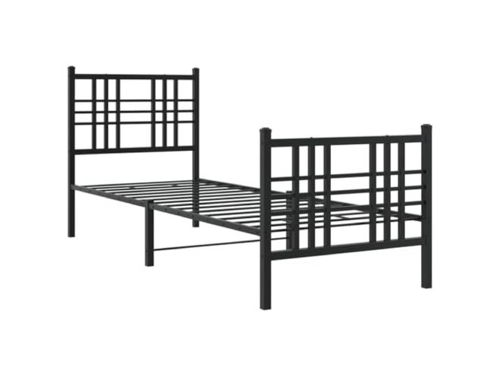 KTHLBRH Bettgestell aus Metall, schwarz, 80 x 200 cm, mit Kopfteil Bettgestell aus Stahl, Lattenrost inklusive, Stauraum, robuste Struktur