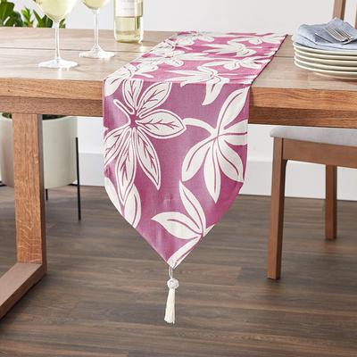 Violet Linen Cordova Vintage Floral, 13 Inch by 70 Inch, Decorative Table Runners