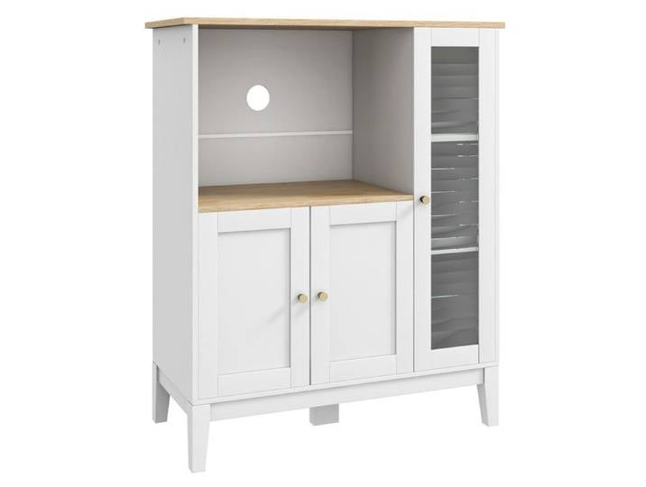 Buffet style classique chic 3 portes 3 étagères niche petit électroménager
