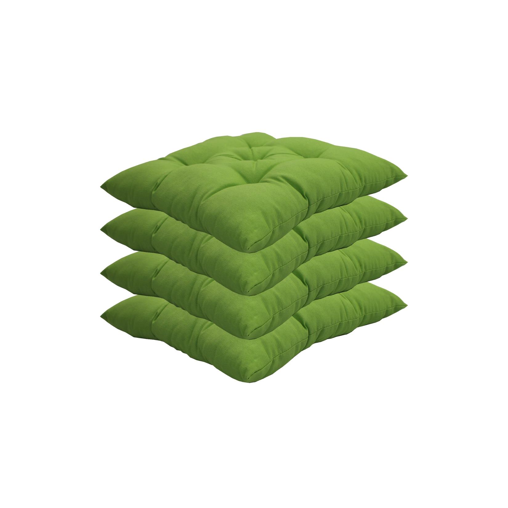 NYVI Stuhlkissen Genua 38x38 cm 4er Pack Sitzkissen mit Steppung Farbe:Grün