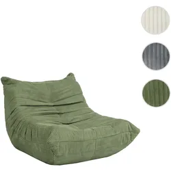 Sessel HWC-R34, Loungesessel Relaxsessel Polstersessel Cocktailsessel Stoff/Textil Cord (300 g/m2) ~ grün