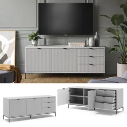 Vicco TV-Lowboard Eliza, Grau 150 x 42 cm, Fernsehtisch, Wohnzimmer, modern