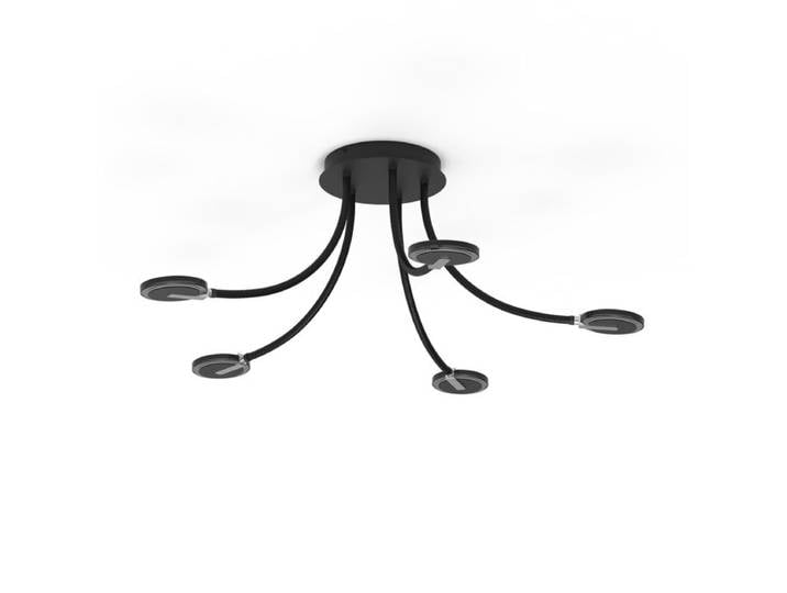 Steinhauer Exclusive Deckenleuchte Turound - Schwarz , rauchfarb