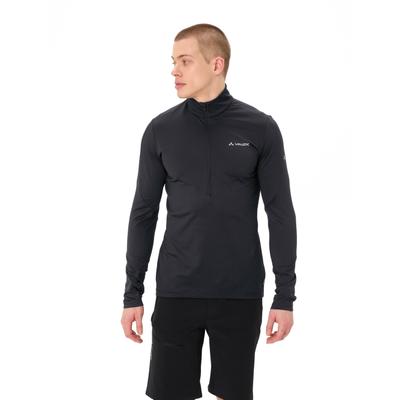 Langarmshirt VAUDE "MEN'S LIVIGNO HALFZIP II", Herren, Gr. M, schwarz, Obermaterial: 89% Polyester, 11% Elasthan, Shirts Langarmshirt, elastische Verarbeitung, leichtes Material, aus Polyester und Elasthan
