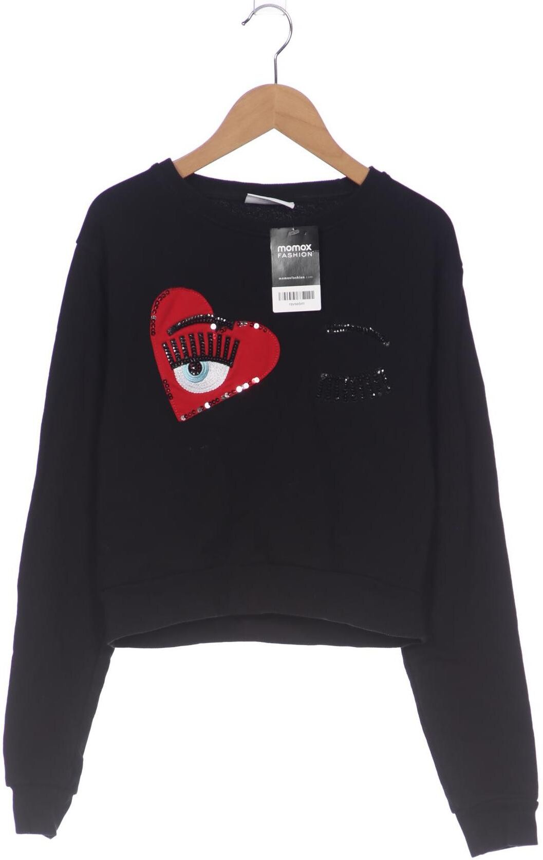 Chiara Ferragni Damen Sweater, Schwarz, Gr. XS, Baumwolle - Second Hand
