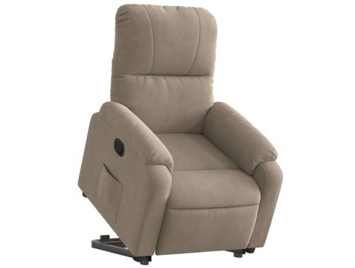 Sessel, Aufstehhilfe, neigbar, taubengrau, aus Mikrofasergewebe mit Gestell Elektromotor, manuelle Neigung 135 Grad, Seitentasche, Schaumstoffpolsterung, Sitzbreite 50 cm