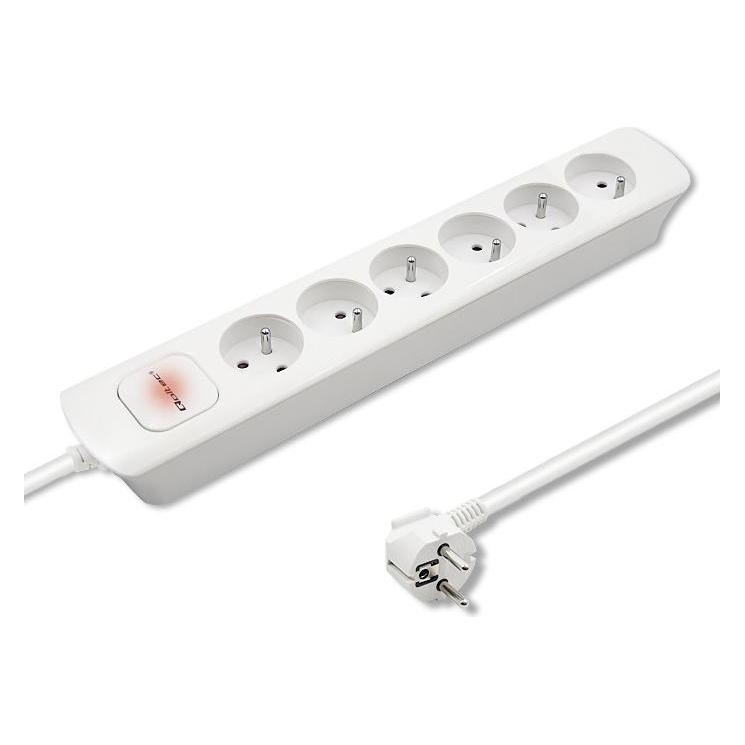 Qoltec 50278 power extension 6 AC outlet(s) Indoor White (6x, CEE 7/4, 1.80 m) (50278)