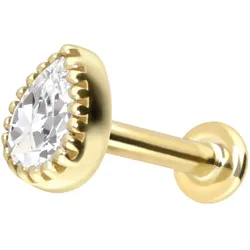 14 Karat Gold Labret mit Innengewinde MOISSANIT-TROPFEN
