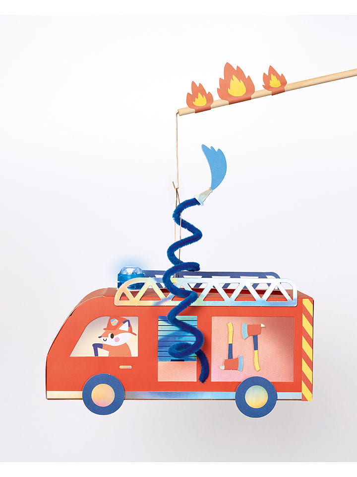 folia PAPER Laternen-Bastelset "Fire Engine" in Rot - ab 5 Jahren - onesize