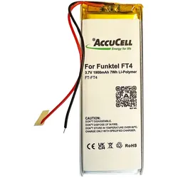 AccuCell Akku passend für Tetra Funktel FT4 Li-Polymer 3,7V Spannung mit 1900mAh 7,0Wh Kapazität