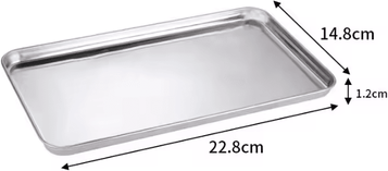 Inspire Curations Rectangle Stainless Steel Serving Tray For Buffet & Food Presentation 22.8x14.8x1.2cm