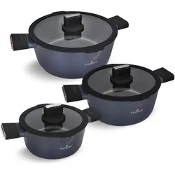 Zwieger VESNA set of pots 6 ELements (20,24,28), Pfannenset + Topfset, Blau
