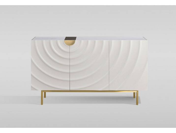 Livin Hill Kommode Stilig, elegante 3D-Struktur mit weißer Glanzplatte
