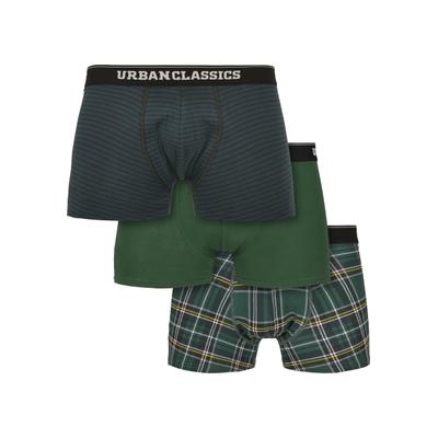 Boxershorts URBAN CLASSICS "Urban Classics Männer Boxer Shorts 3-Pack", Herren, Gr. S, 1 Stk., grün (schwarzgrün, bottlegrün, dunkelblau), 95% Baumwolle, 5% Polyester, Unterhosen