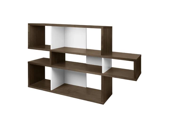Regal London-506, Temahome, weiss/nussbaumfarbig, Holzwerkstoff