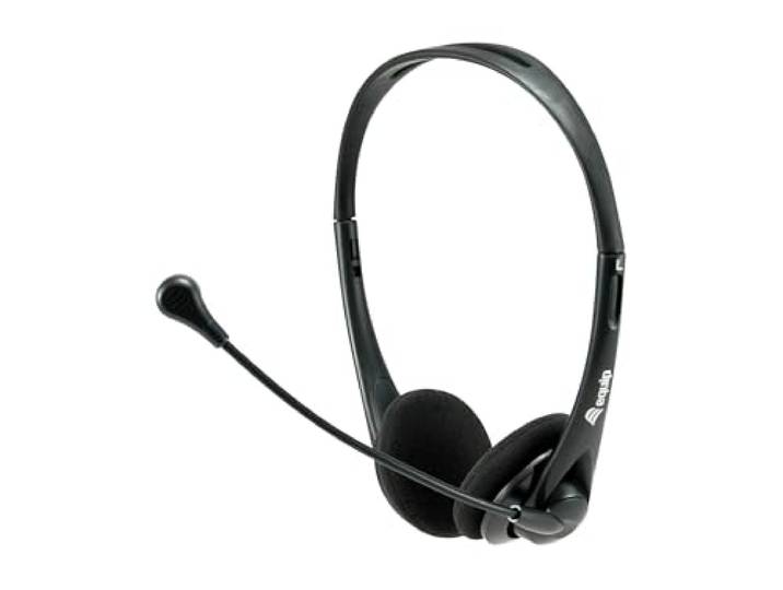 Equip Headset jack 245304 stereo headset met mute-schakeling/1,8 m kabel/zwart
