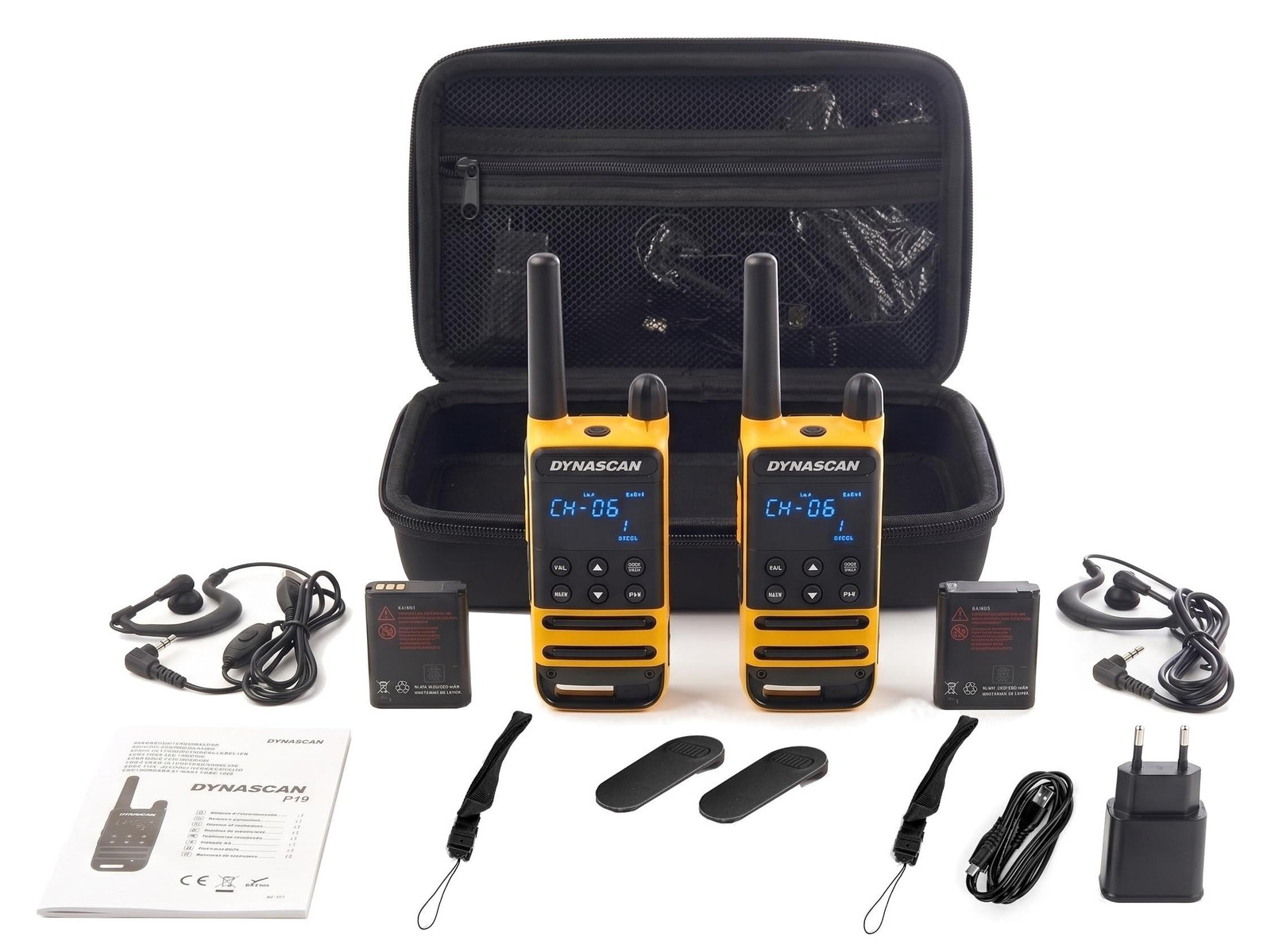 DynaScan PNI Dynascan P19 draadloze radiozender, 446 MHz, 0,5 W, 16 kanalen, IP54, set van 2