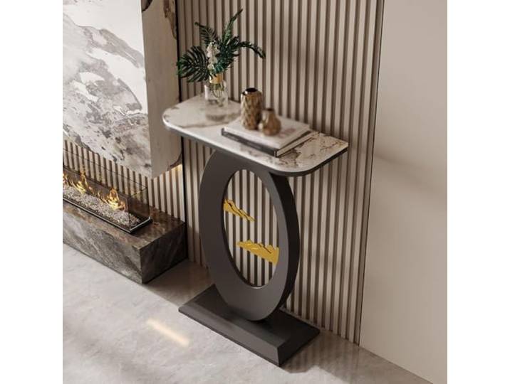 MDEUFYWEGB Konsolentisch schmal，Console Table Behind Sofa Schmaler Sofatisch mit Metallgestell，console & sofa tables，Dekoablage, kompakte Stellfläche(B,60*30*75cm/23.6*11.8*29.5in)