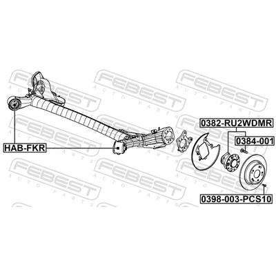 FEBEST Radnabe 0382-RU2WDMR Hinterachse für HONDA
