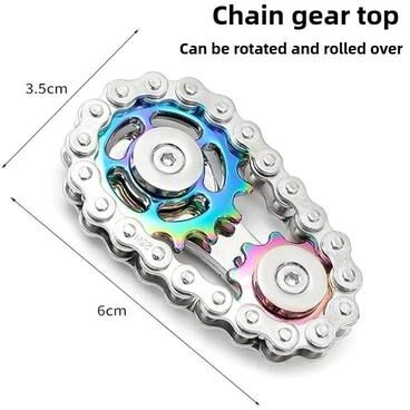 Uplift Picks Premium Metal Gear Fidget Spinner Stress Relief Desk Toy For Adults And Teens blue Gear 1 Pc
