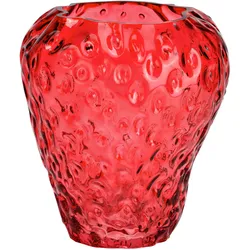 Vase Erdbeere aus Glas Rot