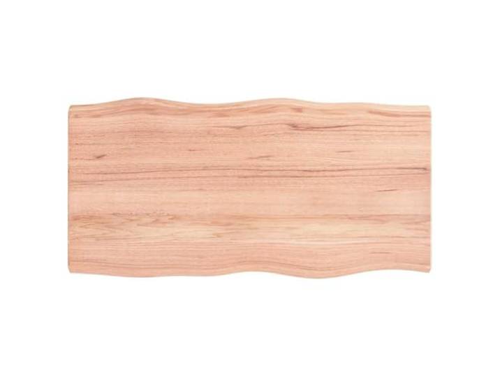 NKOPPFG Massivholz Tischplatte 100x50 cm Eiche Behandelt Baumkante Handgefertigt, Lackierte Oberfläche, Vielseitig Kombinierbar, Naturprodukt Unikat