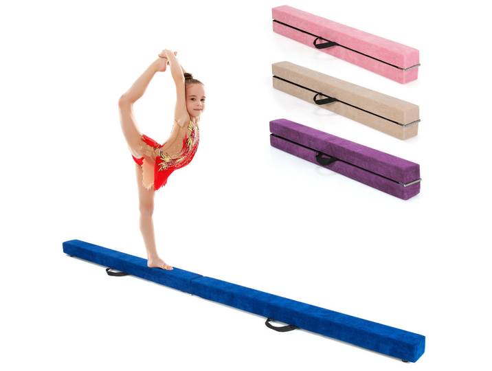 Costway Gymnastikbalken klappbarer 210 cm Blau, Holz, 210x10 cm, Freizeit & Co, Sport & Fitness
