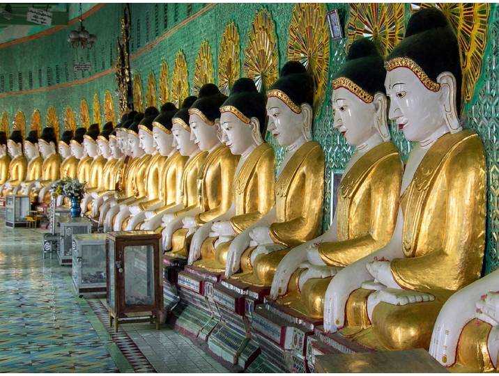 Fototapete PAPERMOON U Min Thonze Buddhas , bunt, B:3,5m L:2,6m, Vlies, Tapeten, Fototapete