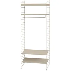 Schmales Garderobenregal mit Schuhablage Beige