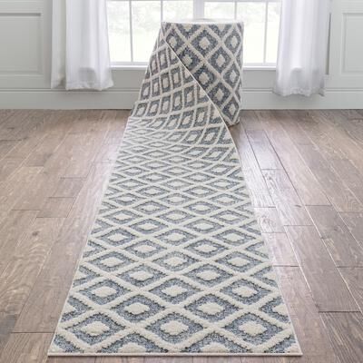 Well Woven Custom Size Runner Harlow Trellis Modern Hallway Stair Rug