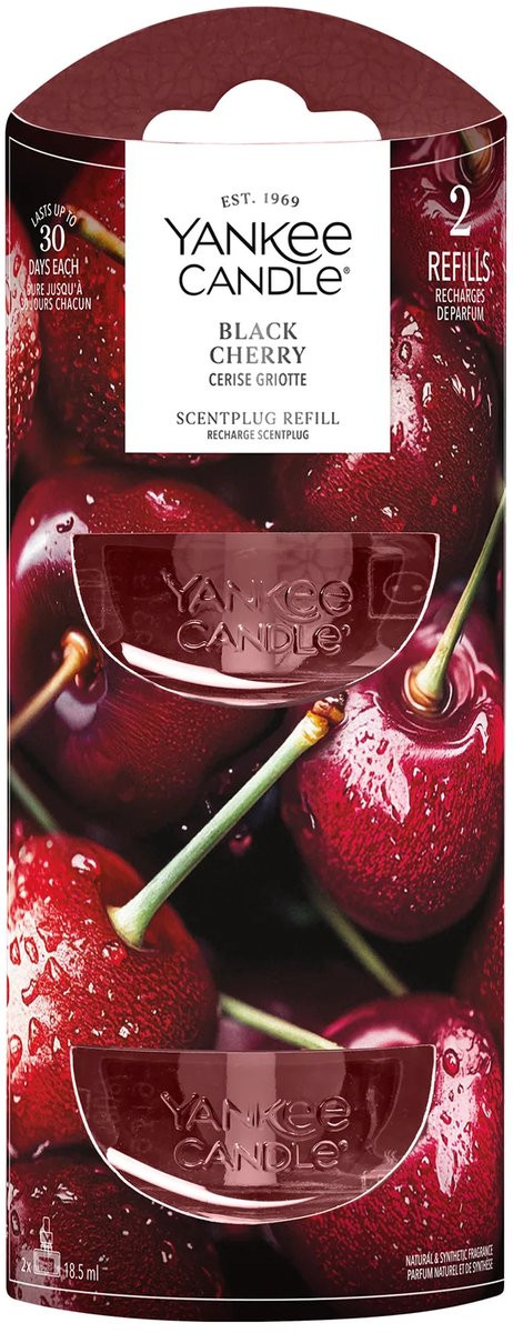 Yankee Candle Black Cherry Elektrische Diffuser Navulling - 2 stuks