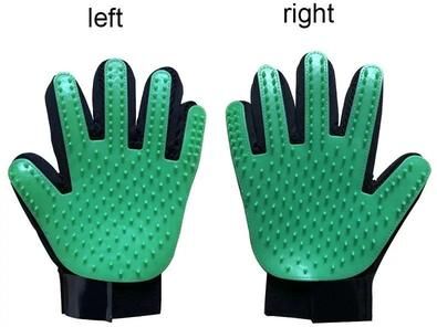 Uplifted Goods Pet Grooming Glove For Easy Hair Removal And Massage green pair