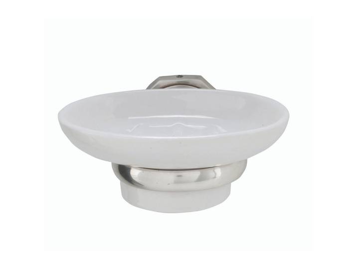 Signature Wandseifenhalter aus Messing Octo - 8/14/7 cm, Silberfarben, Metall, 14x7x8 cm, Badaccessoires, Seifenschalen