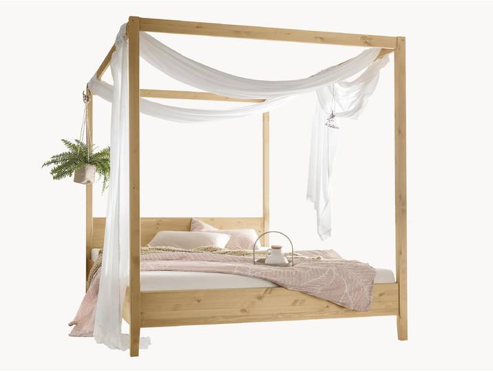 Himmelbett Tusa - Schnäppchen 2127-03332 - Kiefer gelaugt/geölt - 140x200 cm