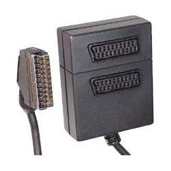 Tecline Scart-Verteilerbox 2-fach, 1x Scart St. / 2x Scart Bu. Zum Anschluss von zwei Komponenten (Sat-Recei (0.40 m) (64657)