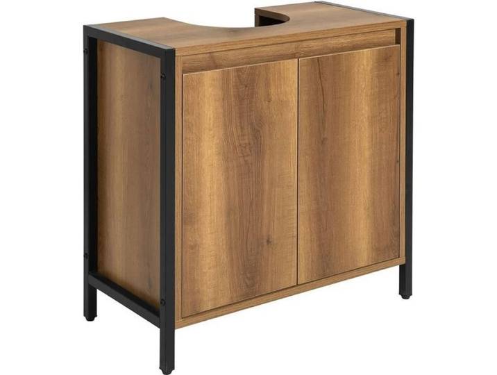 Meuble sous-Lavabo meuble sous vasque SoBuy BZR63-PF - 2 étages et 2 Portes Style Industriel - L60 x P30 x H60