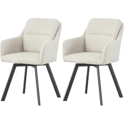 Suhl-Set SOPHIE 2 Stück Creme Sitzfläche 360° drehbar