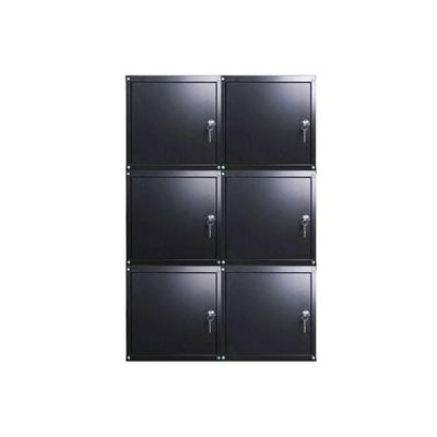 PROREGAL Mega Deal 6x Schließfachwürfel Cubic, HxBxT 35x35x35cm, Schwarz, Spind Spindschrank Schließfachschrank Schließfachgarderobe Metall