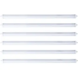 Wannenleuchte LED Feuchtraumlampe weiß Werkstattleuchte Industrie IP65, Kunststoff, 1x LED 48W 5760lm 4000K neutralweiß, LxBxH 150x6,5x5,8 cm, 6er Set