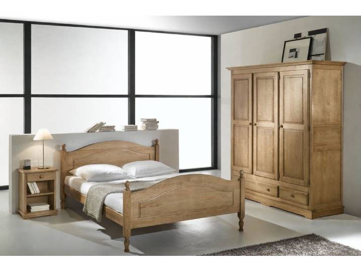 Lit romantique en bois massif DUCIE