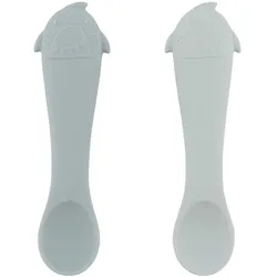 Trixie Baby, Kindergeschirr + Kinderbesteck, Babylöffel 2er-Pack Hai