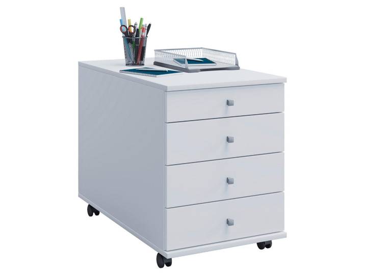 P & B Rollcontainer, Weiss, Holzwerkstoff, 4 Schublade(n) Schubladen, 42x57x80 cm, Büromöbel, Container, Rollcontainer