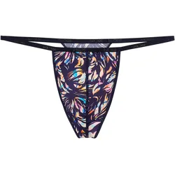 HOM Herren G-String - VISCAYA, Tanga, Unterwäsche, gemustert Blau/Gelb/Pink / M