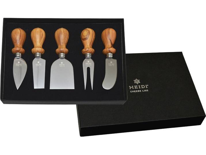 Käsemesser Heidi Cheese Line Heidi Cheese Line Käsemesser Set -4 , braun, Edelstahl, Kochmesser, Käsemesser, Glatter Schliff