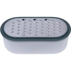 Berger 2-in-1-Küchenreibe mit zwei Aufsätzen und Auffangbehälter grün